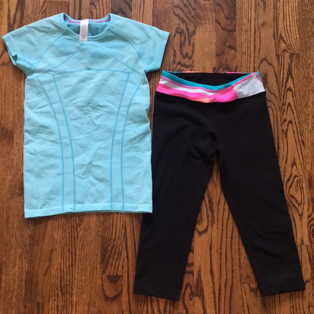 Like new Ivivva top and cropped leggings, sz 10